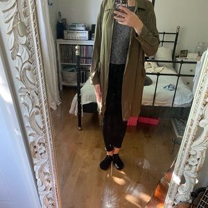 Oversized Long Khaki Jacket